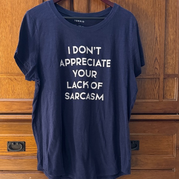 EUC Size 1 Torrid Graphic Tees Set - Aqua and Navy 2 shirts for 1 price! - Picture 7 of 7